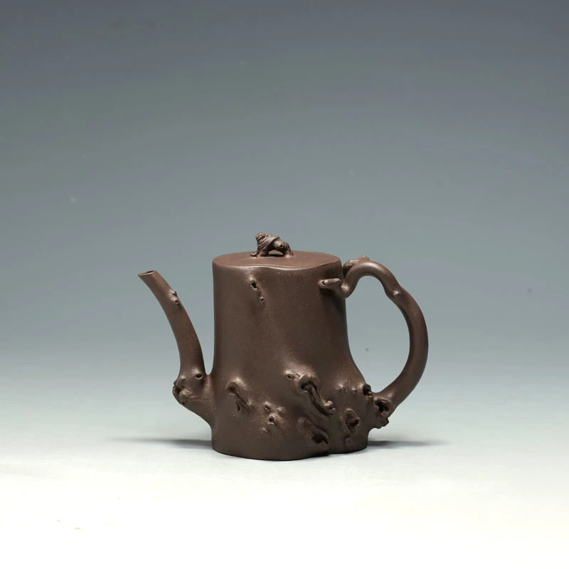 明理茶艺 宜兴紫砂壶 茶壶 杨美琴 纯全手工 210CC 树桩壶 青灰泥
