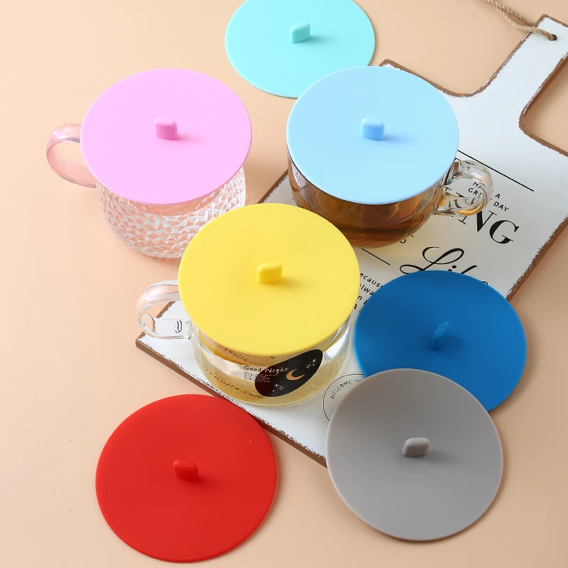 可爱杯盖通用硅胶杯盖早餐杯杯盖子马克杯杯盖水杯盖子杯子防尘盖