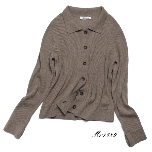 Mr1989【镜】细节原料升级版  1+1定制  羊绒复古翻领开衫