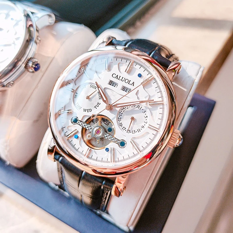 新款卡罗莱正品牌男表多功能全自动男士机械表高端腕表手表夜光