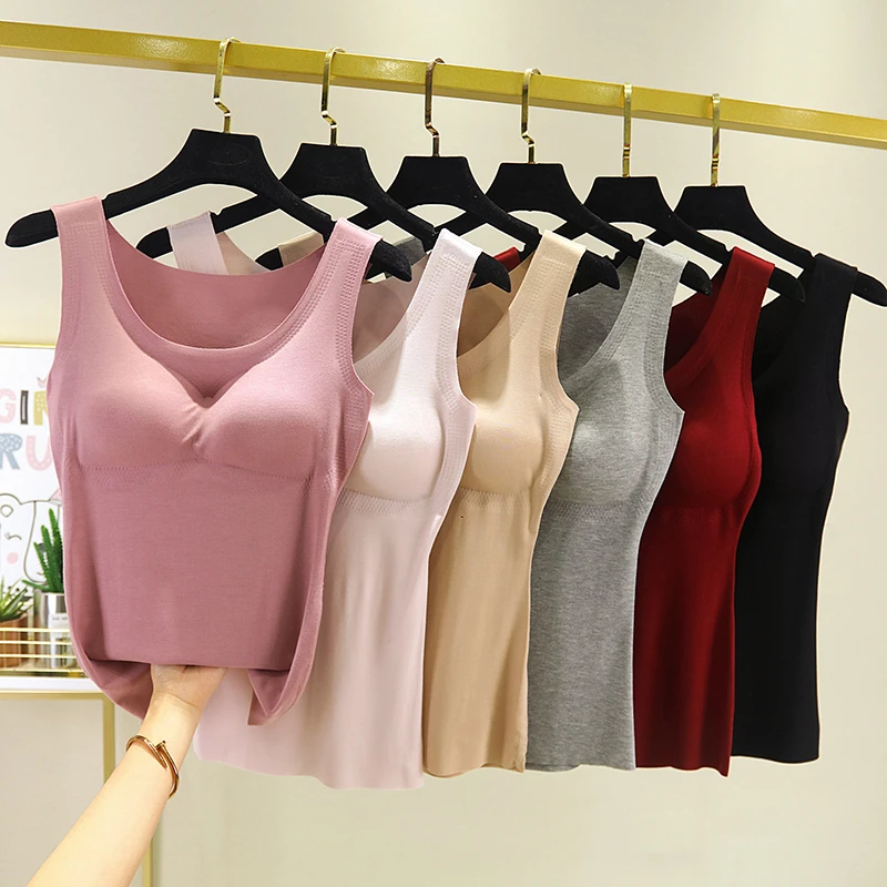 夏新款吊带背心带胸垫文胸无钢圈莫代尔打底衫无痕女内衣薄款7860