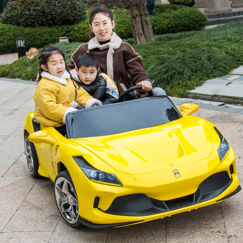 双人座儿童电动汽车四轮玩具车可坐大人小孩遥控超大号宝宝电动车