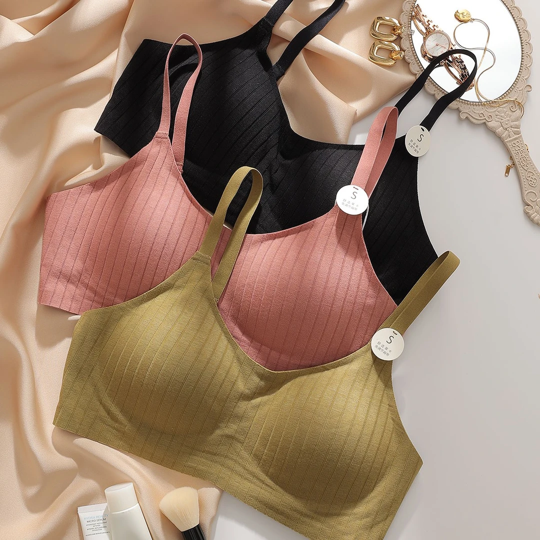 日本工厂速干的螺纹吊带背心带棉垫贴身衣物美背高端品质显小内衣