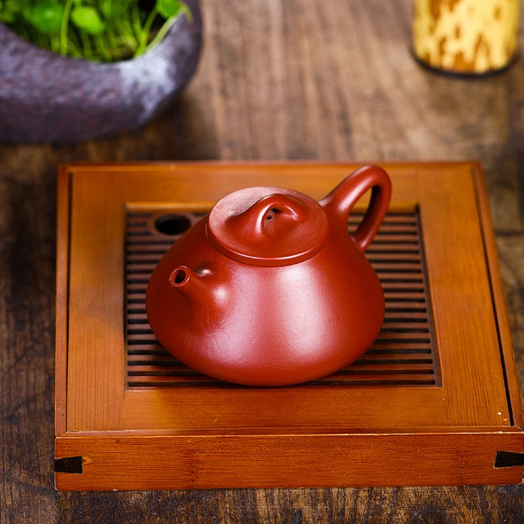 宜兴原矿紫砂手工泡茶壶大红袍子冶石瓢壶功夫茶具套装家用 200cc