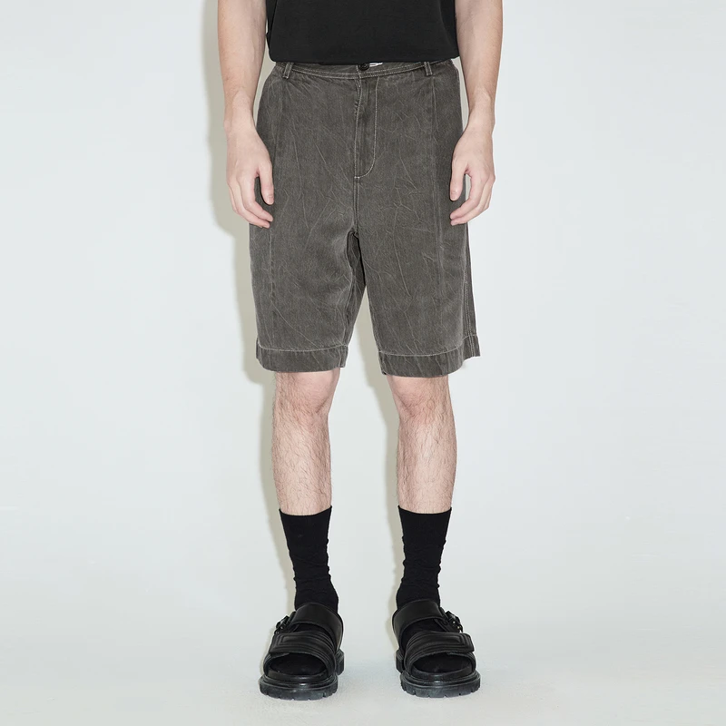 速写男装夏新品牛仔短裤个性复古直筒百搭清凉薄款休闲9M4EA3620