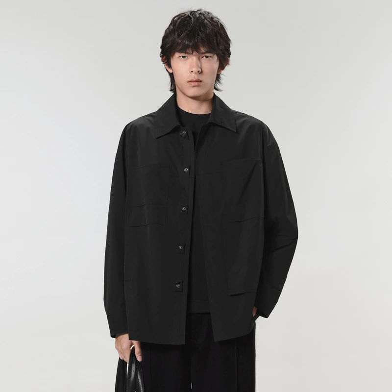 速写男装秋季新品夹克休闲宽松日系复古翻领春秋外套9M8610840