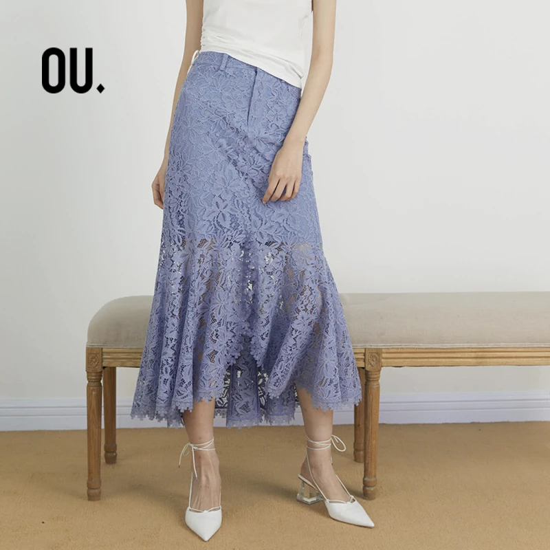 【商场同款】OU.FASHION/欧点优雅蕾丝半身裙春夏1212143027