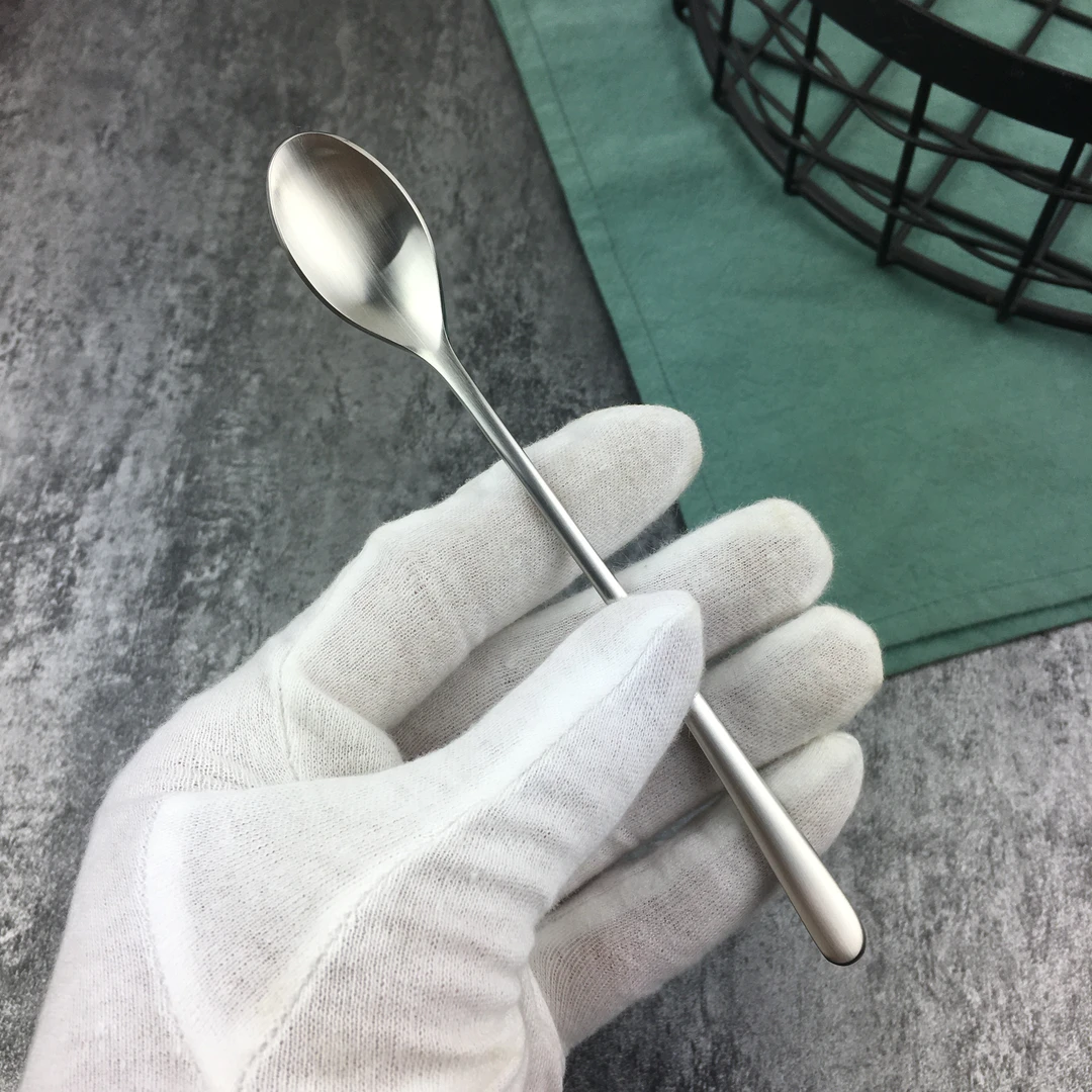 304不锈钢咖啡勺搅拌勺手工抛光全长15cm宽2cm