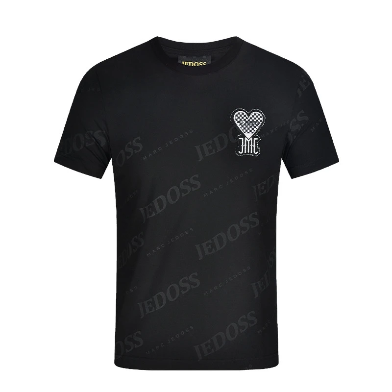 JEDOSS/爵迪斯上衣半袖休闲夏季新款黑桃LOGO修身男款轻奢短袖T恤