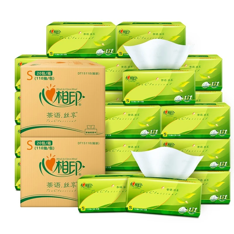 心相印茶语丝享抽纸3层110抽40包卫生纸纸巾整箱装【活动专属】