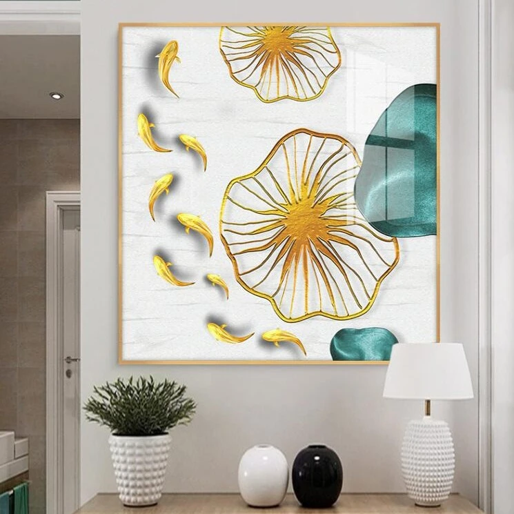 餐厅装饰画现代简约北欧饭厅挂画轻奢玄关晶瓷画客厅墙面壁画单幅