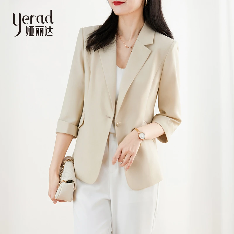 【限时浮力】娅丽达西装外套女薄款2023年夏高级感七分袖休闲小西服