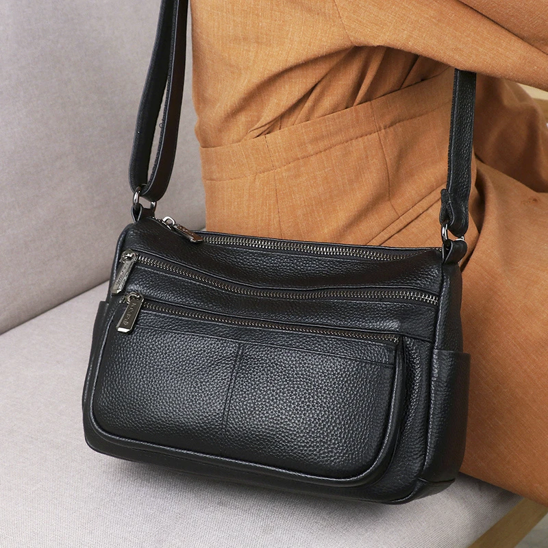 妈妈包包女中老年真皮女包斜挎包女头层牛皮60岁老人斜挎包包