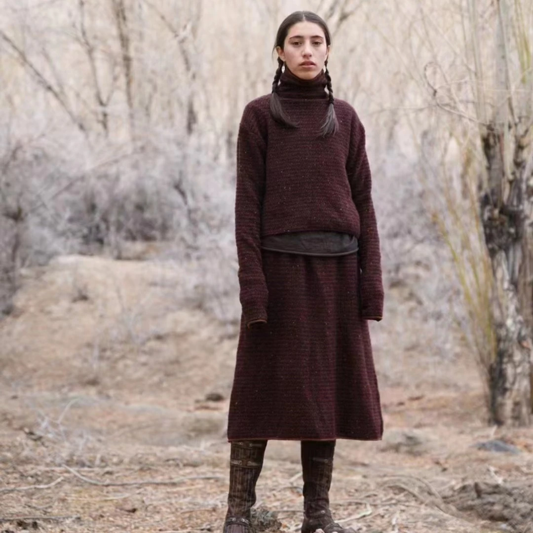 左岸迷香秋 冬羊毛针织半裙21FW7010