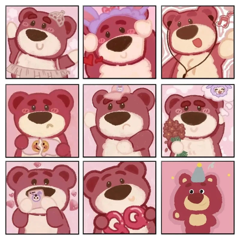 DIY钻石画卡通动漫 草莓熊 自己贴钻十字绣画儿童卧室装饰点钻绣