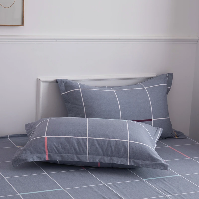 清忠新纯棉加厚枕套一对48x74cm全棉磨毛枕头套2只家用棉枕信封枕