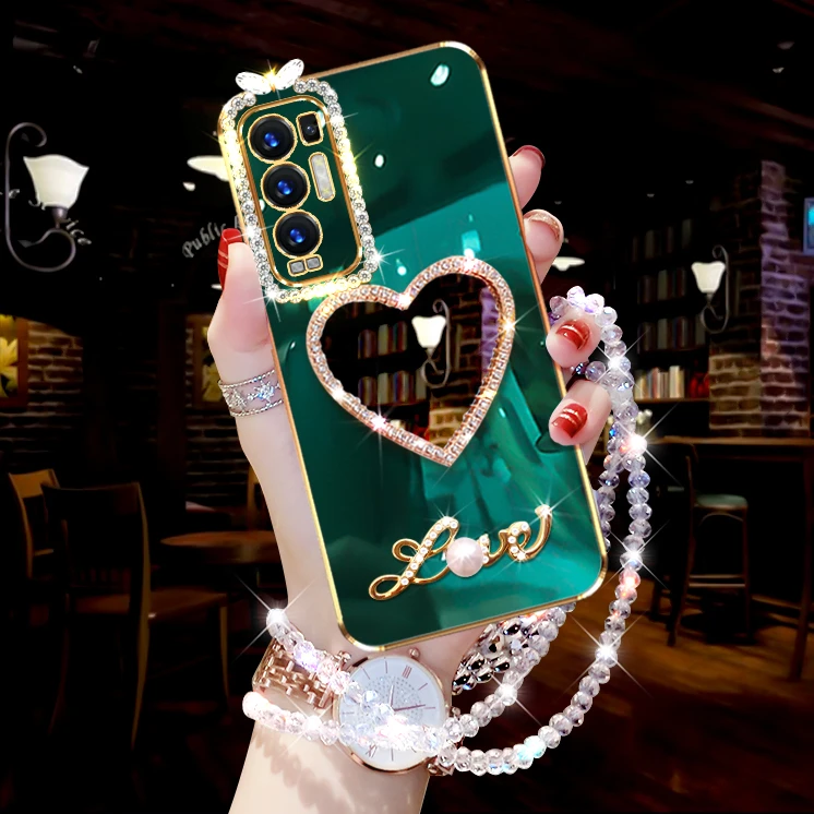 oppoReno5pro+手机壳时尚潮流新品爱心女款PDRM00防摔硅胶保护套