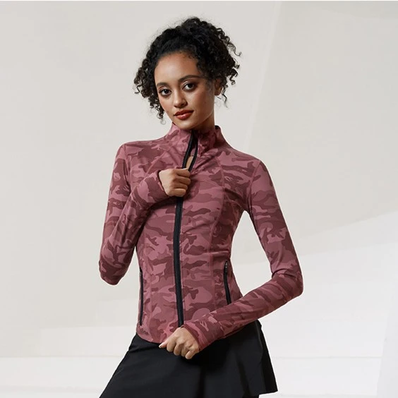 【四个口袋】【手指套防寒】运动健身女外套户外跑步服