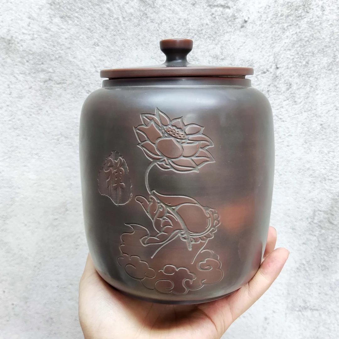 【开窑好礼】纯手工成型 茶叶罐 1斤/半斤款 茶罐