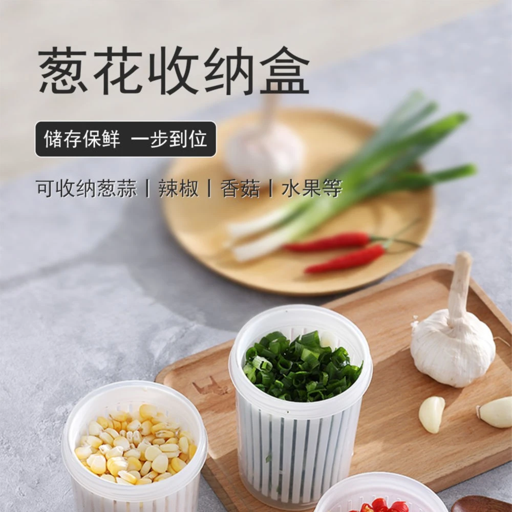 厨房家用葱花盒姜蒜保鲜盒透明沥水食物收纳盒塑料调料