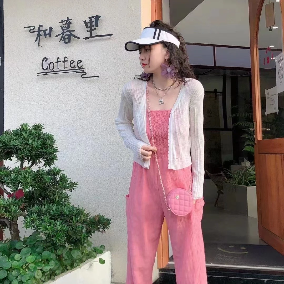 春季冰丝防晒衣外套女夏新款V领针织短款空调衫披肩外搭薄款开衫