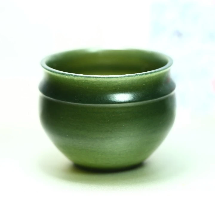 1-011 蒋宏利和田玉 青玉佛肚杯