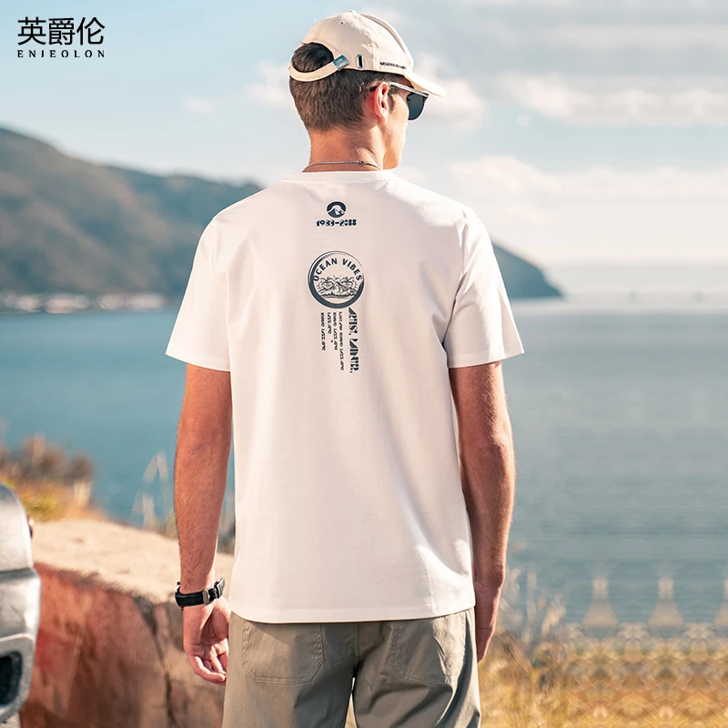 降温丝光棉 短袖T恤 2024新款夏季潮牌字母印花丝光棉体恤透气