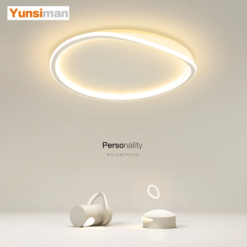 创意主卧室灯简约现代led吸顶灯极简客厅灯北欧餐厅书房房间灯具O