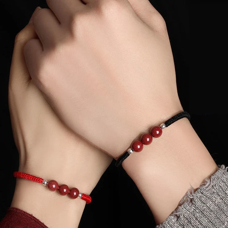 非金属布艺手链 2025年红绳手链女男手工编织简约情侣手绳礼物