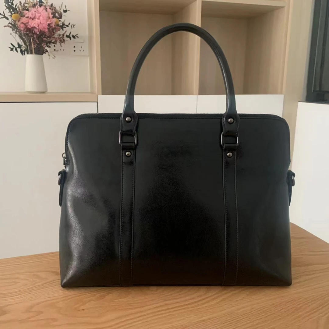 商务女包职业大包真皮手提包牛皮油蜡皮会议包公文包气质高颜值