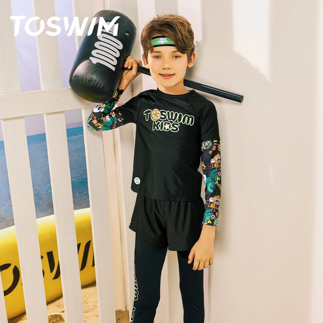 泳镜侠推荐！TOSWIM防晒速干沙滩冲浪度假温泉潜水游泳泳衣儿童男