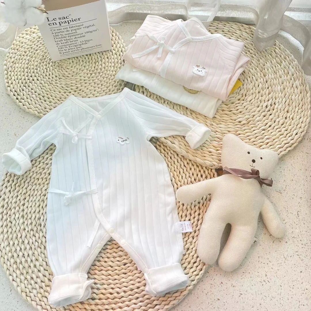 【新生儿】A类舒绒无骨提花包屁衣/蝴蝶衣52-73码