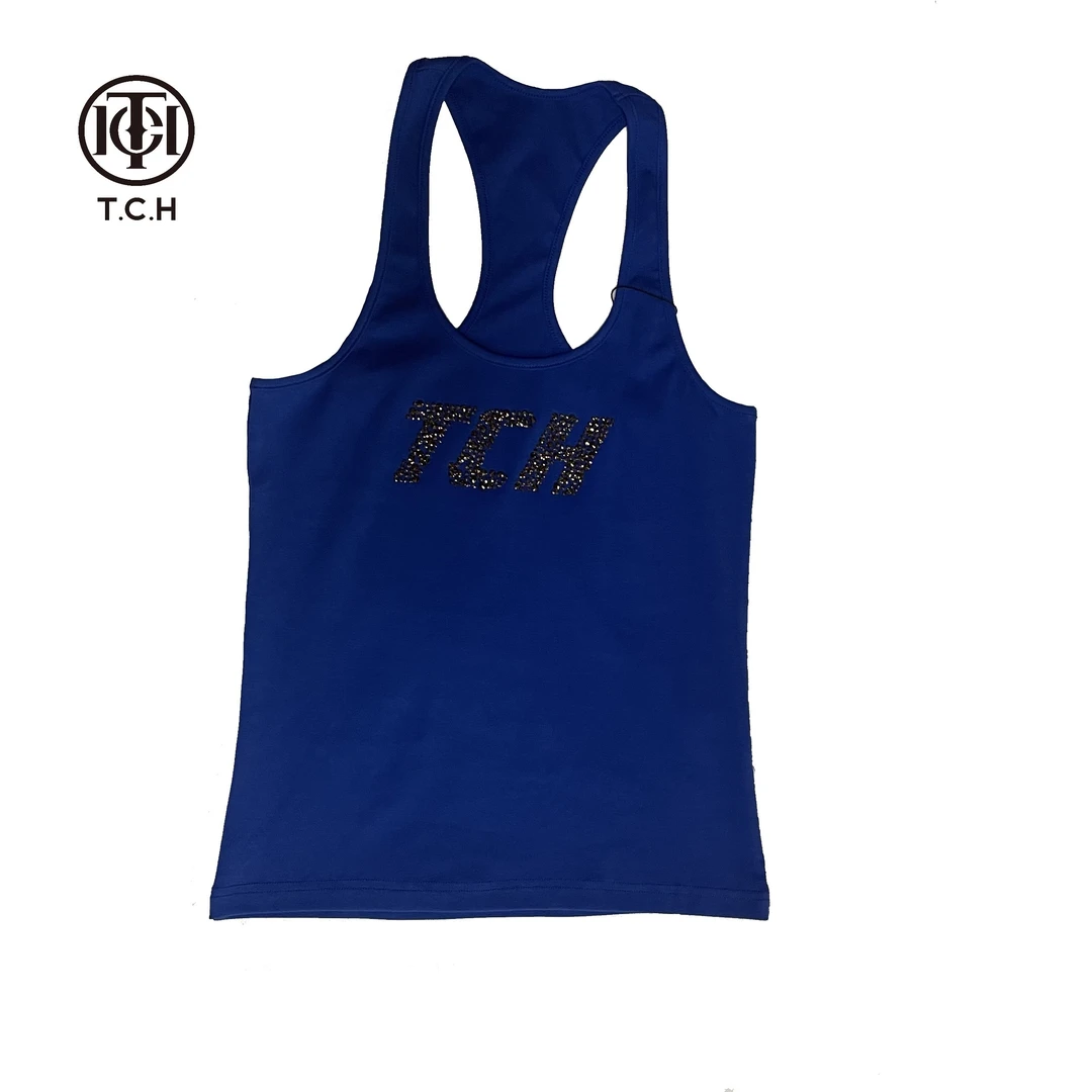 TCH轻奢烫钻工艺潮流运动健身休闲时尚背心女T66B03E6007私服tch