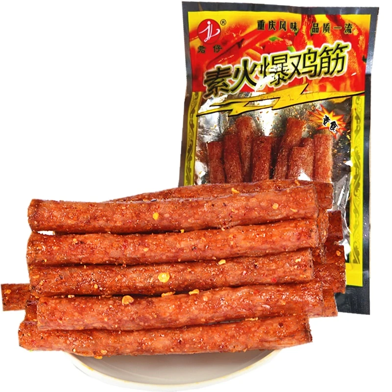 素火爆鸡筋 8090后儿时怀旧小吃零食辣条 调味面制品即食素食