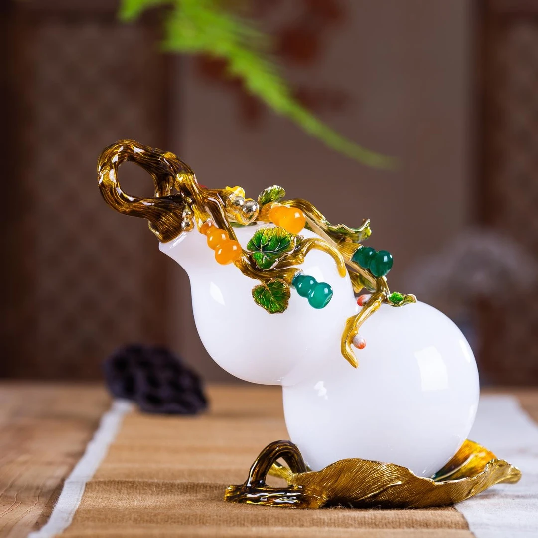 玻璃琉璃创意轻奢中式美式风珐琅彩工艺葫芦客厅餐桌玄关柜摆件