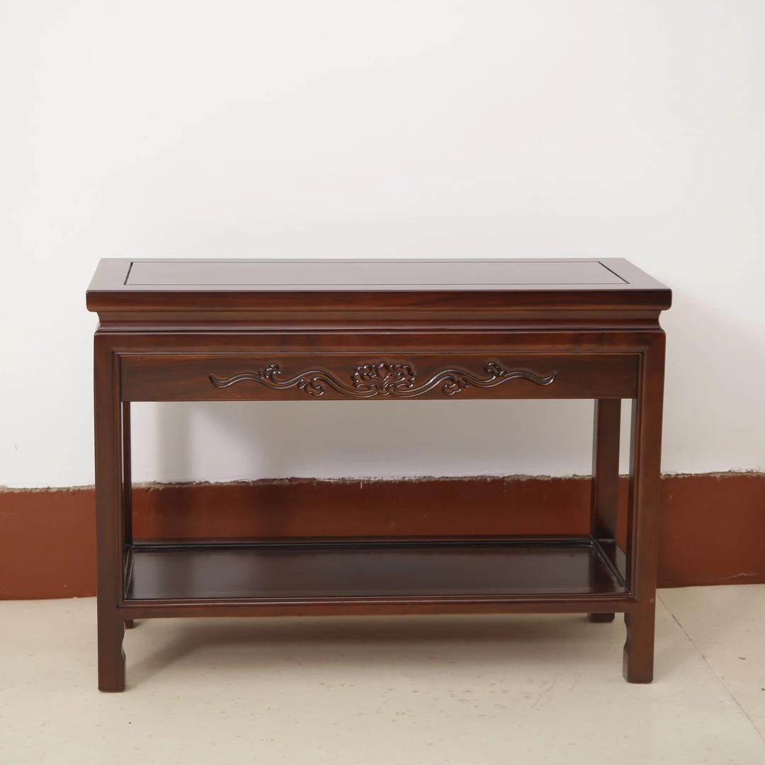 沙发边几小茶几实木仿古中式长方形桌子雕花鞋凳家用置物架角几