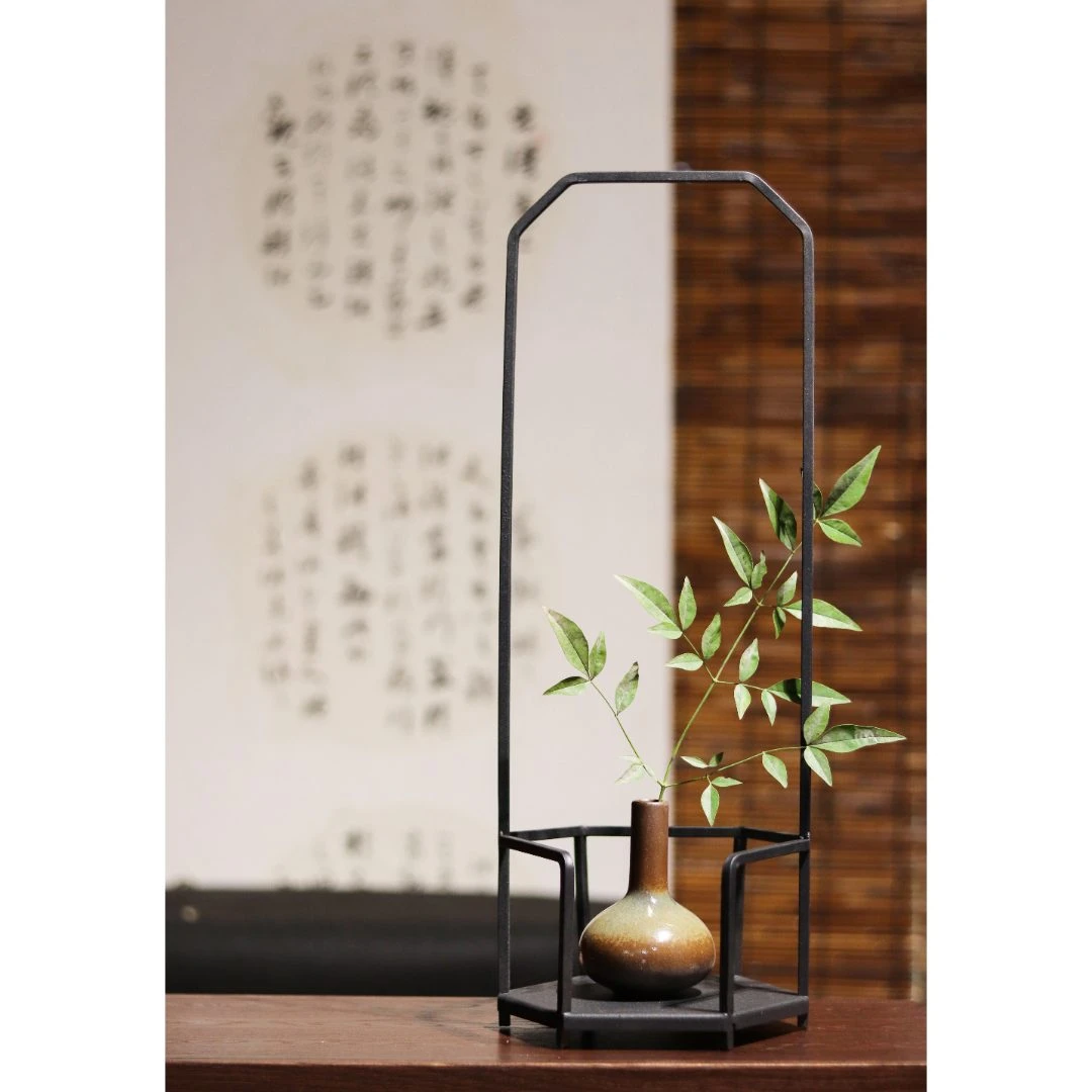 铁艺凉炉架 炭炉铁架子 风炉展示架花插博古架日式茶道功夫茶炉底