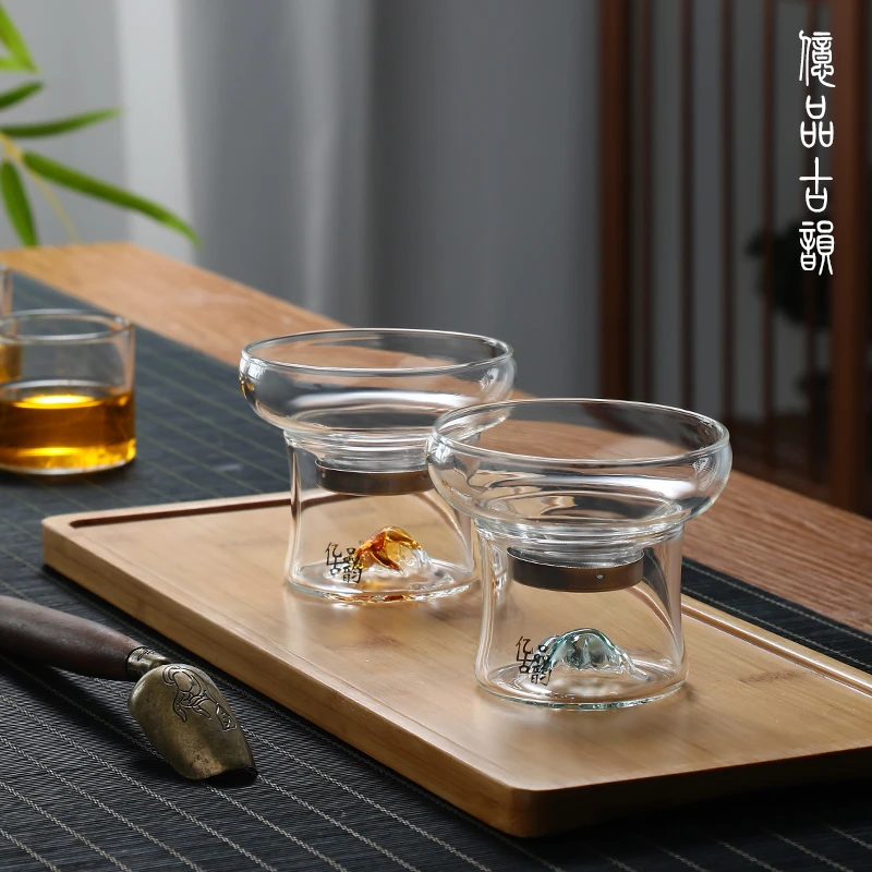亿品古韵玻璃茶漏茶滤茶叶过滤渣网超细茶隔茶水分离器茶道滤茶