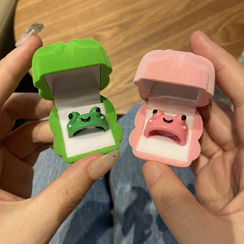 非金属树脂戒指 可爱卡通青蛙形状戒指