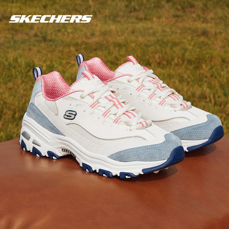 Skechers斯凯奇女鞋子新款调色盘熊猫鞋撞色拼接休闲鞋厚底老爹鞋