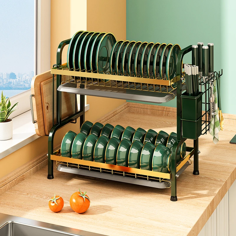 厨房置物架水槽碗碟收纳架沥水架家用多功能放碗架碗筷收纳盒碗柜