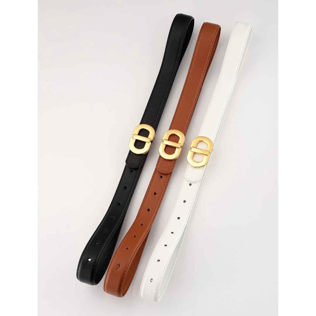 CIIKeer女士二层牛皮CD扣腰带