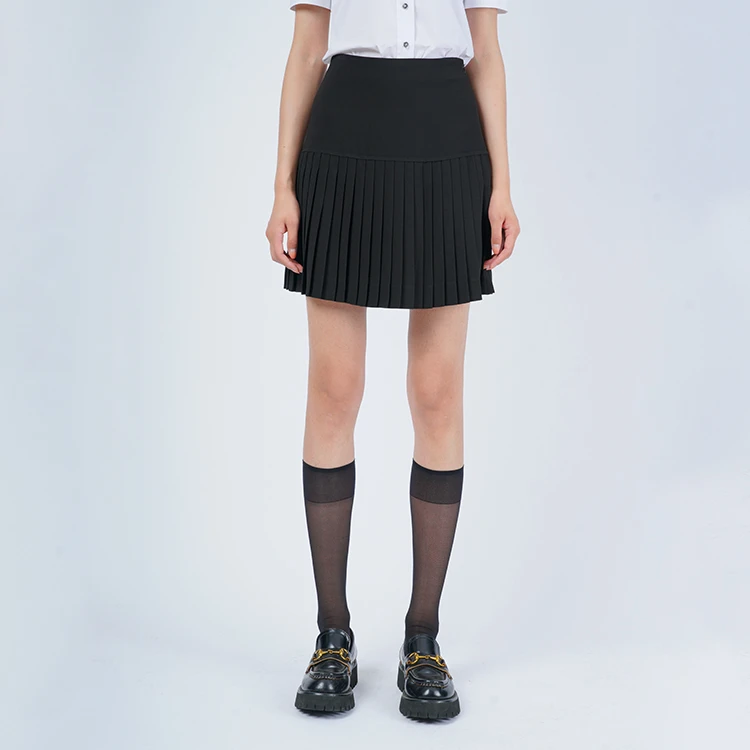 GIRDEAR/哥弟夏季新款女装减龄JK百褶高腰显瘦半身裙短裙-1200233