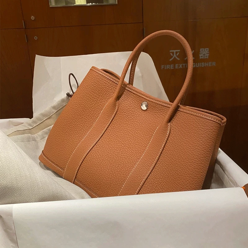 真皮花园包36cm/30手提包ol职业通勤大容量妈咪包购物袋通勤女包