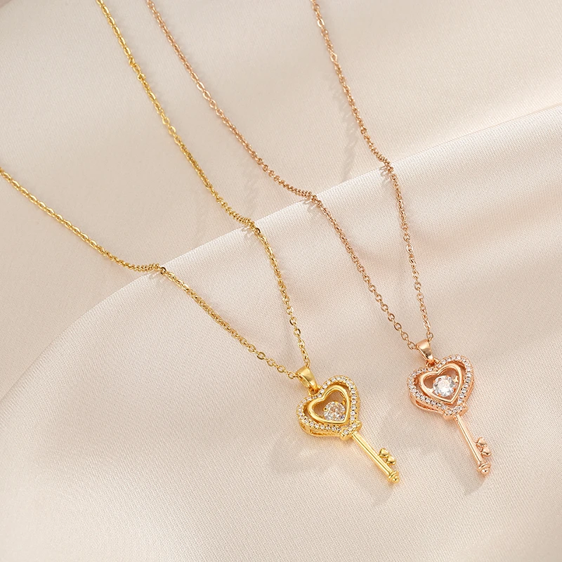 钛钢项链 灵动款钥匙项链