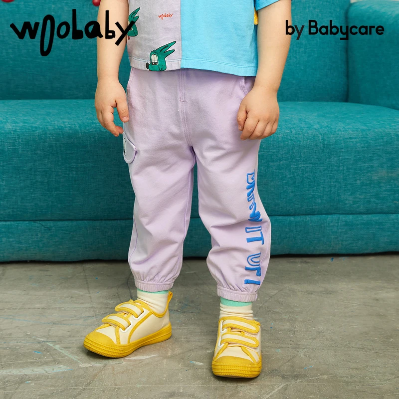 【染色轻薄九分裤】woobaby童装22年宽松印花扎染休闲裤WB2111095