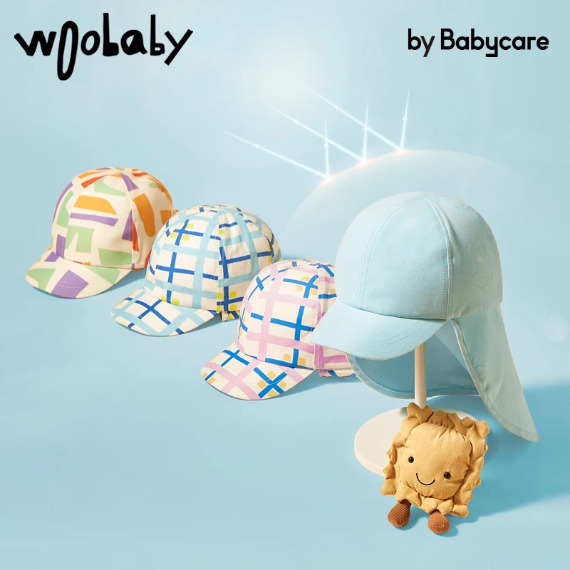【鸭舌遮阳帽】woobaby童装22年夏宝宝透气鸭舌遮阳帽子WB2202003