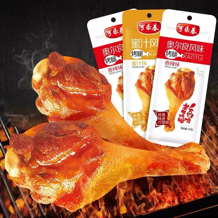 可乐基42克鸭翅根香辣味小腿王鸭腿奥尔良味蜜汁烤腿即食小吃零食