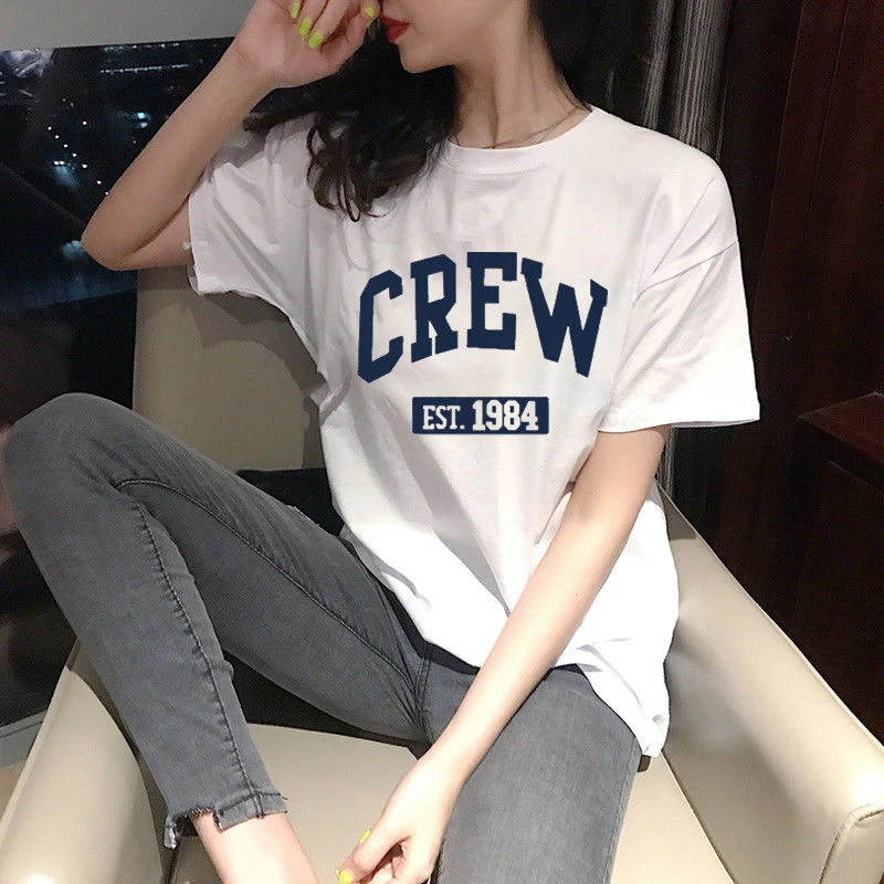 短袖t恤女夏季休闲韩版宽松纯棉显瘦白色打底设计感小众上衣ins潮