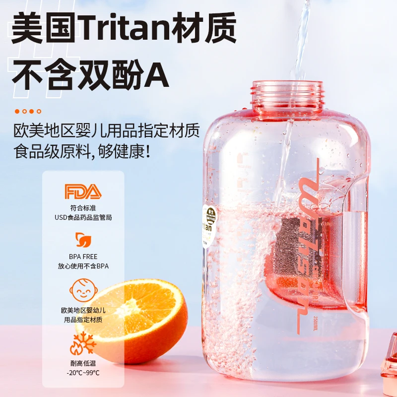 wahson/华生大容量tritan水杯运动健身水壶便携吸管吨吨桶太空杯